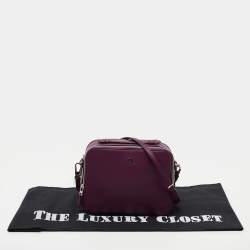 Pre Owned Loro Piana Purple Leather Mini Clui Crossbody Bag