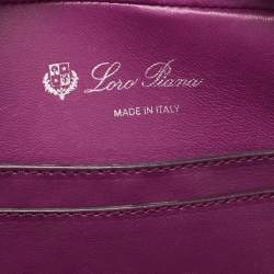 Pre Owned Loro Piana Purple Leather Mini Clui Crossbody Bag