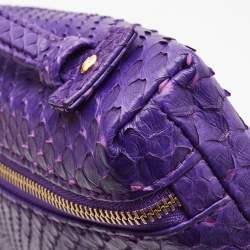 Pre Owned Loro Piana Purple Snakeskin L19 Pouch 