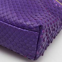Pre Owned Loro Piana Purple Snakeskin L19 Pouch 