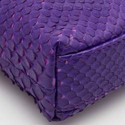 Pre Owned Loro Piana Purple Snakeskin L19 Pouch 