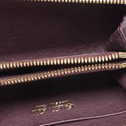 Pre Owned Loro Piana Purple Ostrich Zip Coin Purse