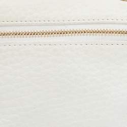 Pre Owned Loro Piana Off White Leather Zip L14 Pouch