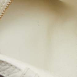 Pre Owned Loro Piana Off White Leather Zip L14 Pouch