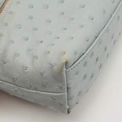 Pre Owned Loro Piana Sky Blue Ostrich L19 Pouch