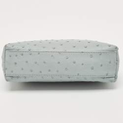 Pre Owned Loro Piana Sky Blue Ostrich L19 Pouch