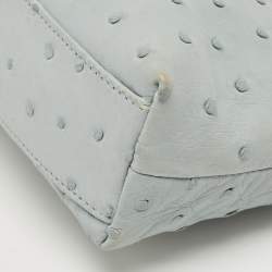 Pre Owned Loro Piana Sky Blue Ostrich L19 Pouch