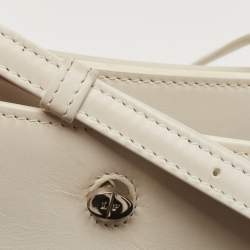 Loro Piana White Leather Petite Odessa Top Handle Bag