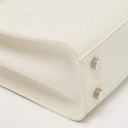 Loro Piana White Leather Petite Odessa Top Handle Bag