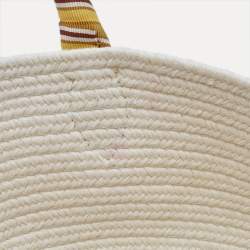 Pre Owned Loro Piana Beige/Yellow Cotton Mini Eolian Bag