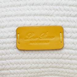 Pre Owned Loro Piana Beige/Yellow Cotton Mini Eolian Bag