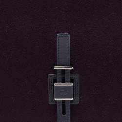 Loro Piana Purple/Navy Blue Felt and Leather Petite Lock-In Shoulder Bag