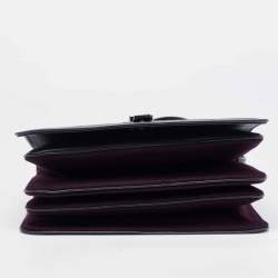 Loro Piana Purple/Navy Blue Felt and Leather Petite Lock-In Shoulder Bag