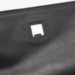 Loro Piana Purple/Navy Blue Felt and Leather Petite Lock-In Shoulder Bag