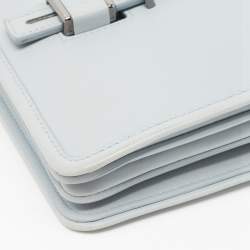 Pre Owned Loro Piana Pale Blue Leather Lock-In Shoulder Bag