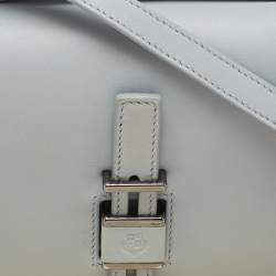 Pre Owned Loro Piana Pale Blue Leather Lock-In Shoulder Bag