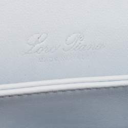 Pre Owned Loro Piana Pale Blue Leather Lock-In Shoulder Bag