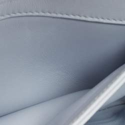Pre Owned Loro Piana Pale Blue Leather Lock-In Shoulder Bag