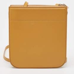 Pre Owned Loro Piana Yellow Leather And Suede My Way Crossbody Bag
