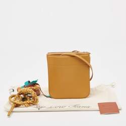 Pre Owned Loro Piana Yellow Leather And Suede My Way Crossbody Bag