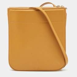 Pre Owned Loro Piana Yellow Leather And Suede My Way Crossbody Bag