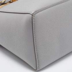 Pre Owned Loro Piana Grey Leather Extra Shoulder Bag