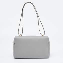Pre Owned Loro Piana Grey Leather Extra Shoulder Bag