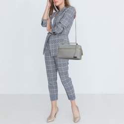 Pre Owned Loro Piana Grey Leather Extra Shoulder Bag