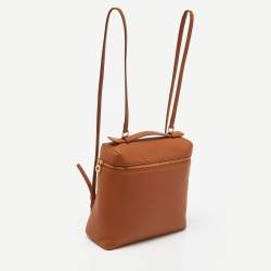 Pre Owned Loro Piana Brown Leather Extra Pocket L23 Backpack