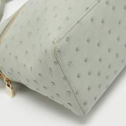 Pre Owned Loro Piana Grey Ostrich Extra Pocket L27 Pouch