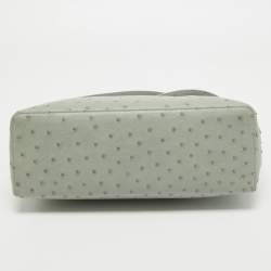 Pre Owned Loro Piana Grey Ostrich Extra Pocket L27 Pouch