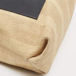 Loro Piana Cream/Black Raffia and Leather Inside Out Tote