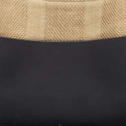 Loro Piana Cream/Black Raffia and Leather Inside Out Tote