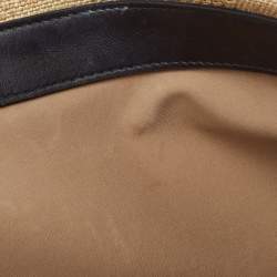 Loro Piana Cream/Black Raffia and Leather Inside Out Tote