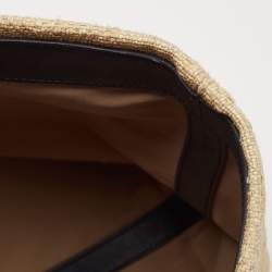 Loro Piana Cream/Black Raffia and Leather Inside Out Tote