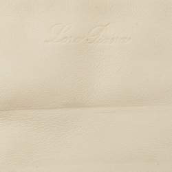 Loro Piana Cream/Black Raffia and Leather Inside Out Tote
