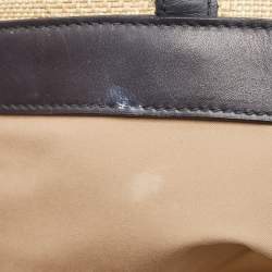 Loro Piana Cream/Black Raffia and Leather Inside Out Tote