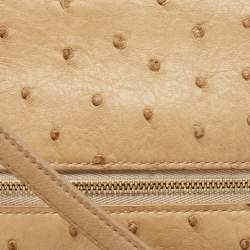 Pre Owned Loro Piana Beige Ostrich Extra Pocket L27 Pouch