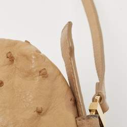 Pre Owned Loro Piana Beige Ostrich Extra Pocket L27 Pouch