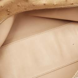 Pre Owned Loro Piana Beige Ostrich Extra Pocket L27 Pouch