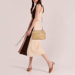 Pre Owned Loro Piana Beige Ostrich Extra Pocket L27 Pouch