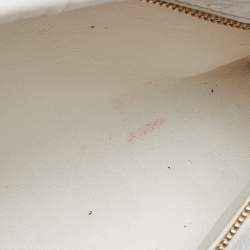 Pre Owned Loro Piana Off White Ostrich Leather Zip L19 Pouch