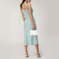 Pre Owned Loro Piana Off White Ostrich Leather Zip L19 Pouch