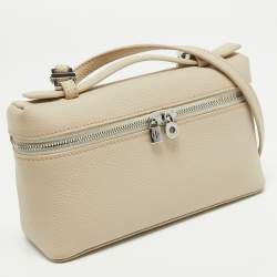 Pre Owned Loro Piana Beige Leather Extra Pocket L19 Pouch