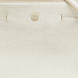 Pre Owned Loro Piana Metallic Gold Leather Mini Clui Crossbody Bag