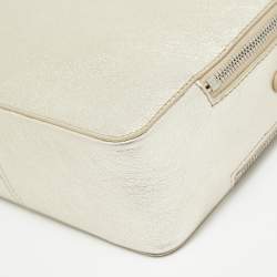 Pre Owned Loro Piana Metallic Gold Leather Mini Clui Crossbody Bag