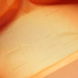 Pre Owned Loro Piana Orange Canvas The Suitcase Stripe East West Tote