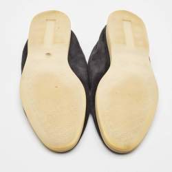 Pre Owned Loro Piana Black Suede Summer Charms Walk Loafers Size 38