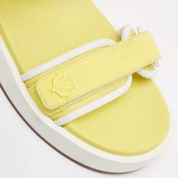 Loro Piana Yellow/White Suede and Fabric Waikiki Sandals Size 37