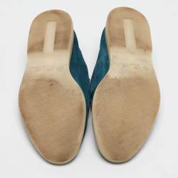 Pre Owned Loro Piana Blue Suede Summer Charms Loafers Size 36